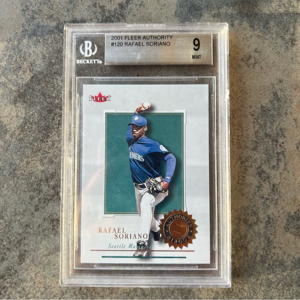 Rafael Soriano 2001 Fleer‎ Authority #120 Beckett 9 Mint Rookie Card RC Seattle
